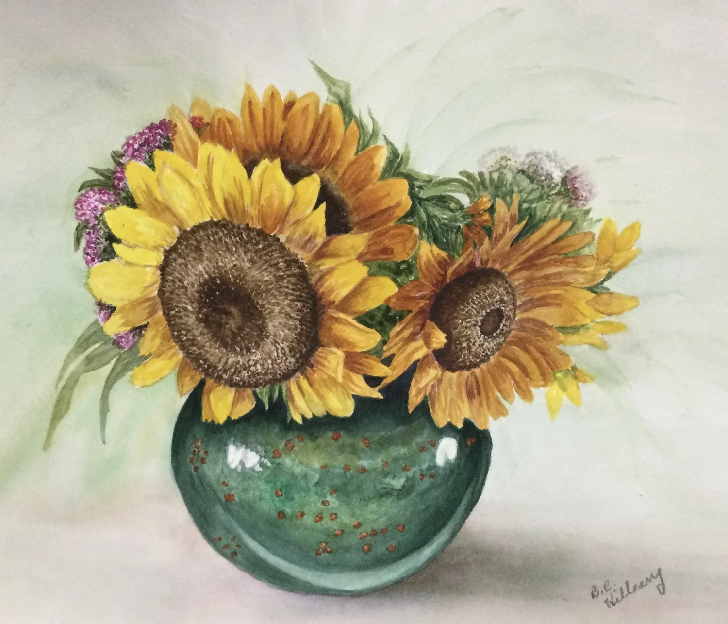 Sunflowers in Green — Carol Hilleary Art